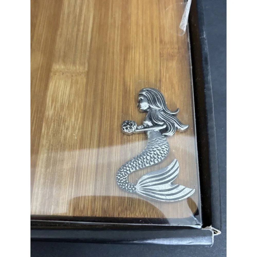 Chesapeake Bay Ltd Bamboo Mermaid Cheese Board Cutting Board with Spreader NEW